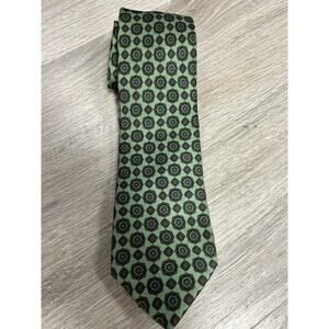 Burma Bibas Green Brown Silk Necktie Fall Tie Made In Italy